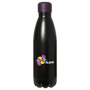 WB1030-C-ROCKIT TOP 500 ML. (17 FL. OZ.) BOTTLE-Black Bottle with Purple Lid (Clearance Minimum 30 Units)